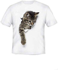 Women's and Men's Summer Cat Printed T Shirts 3D Cat Cute Valentine Tee Shirts Graphic Family T Shirts Tops Kids White 6
