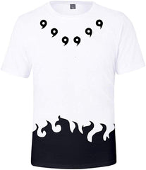 Men's Novelty Tee Tops 3D Printed Cosplay Costumes with The Japanese Anime Naruto T Shirts Black Comma