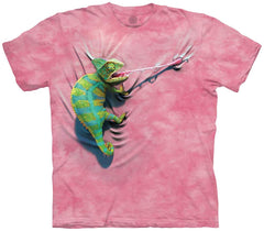 Climbing Chameleon T shirt Pink