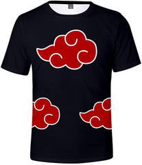 Men's Novelty Tee Tops 3D Printed Cosplay Costumes with The Japanese Anime Naruto T Shirts Red Cloud