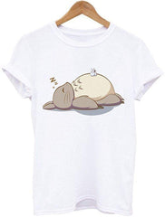 T Shirt Women Tops Tees Harajuku 3D Short Sleeve Totoro Print Funny Women Tees Tops Nature