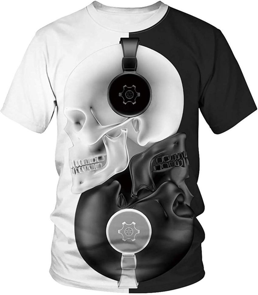 Men's Novelty T Shirt 3D Animal Patterns Short Sleeves s Yin&yang 1