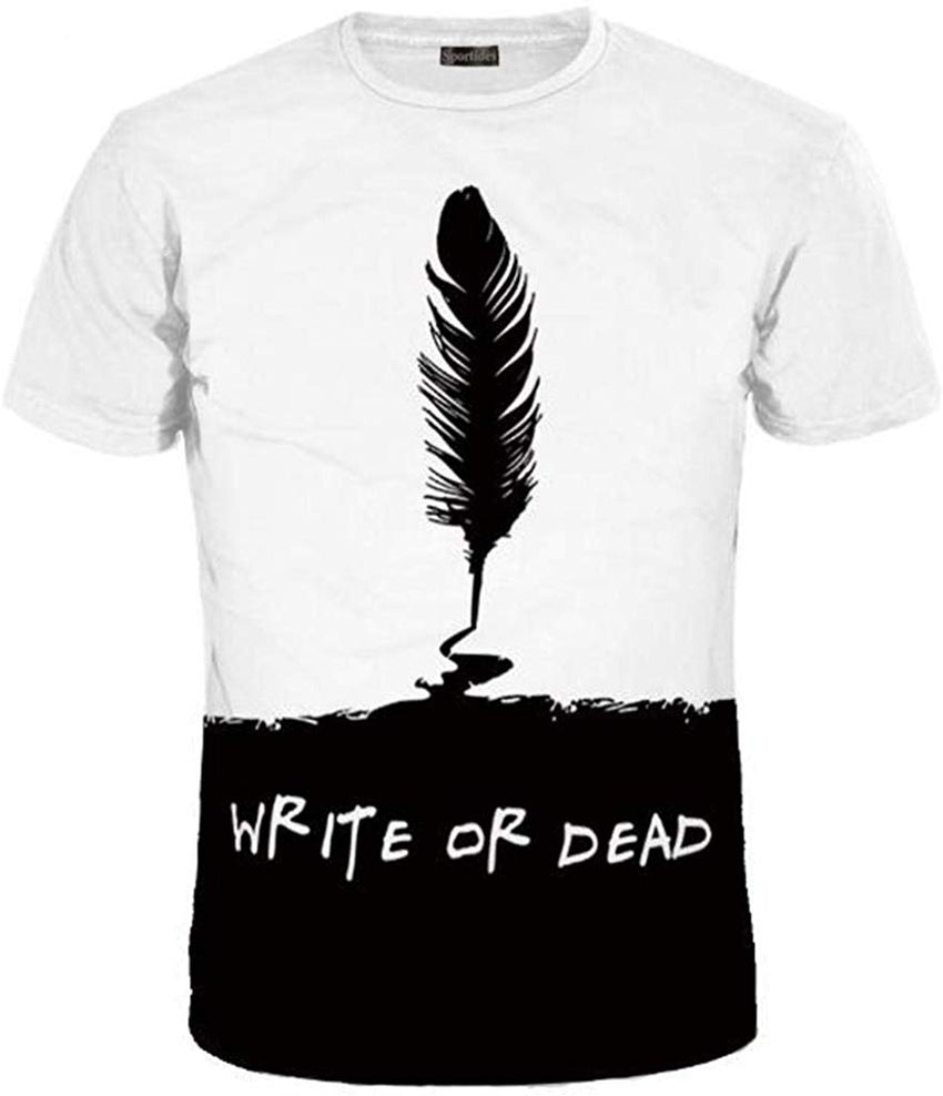 Unisex Men Women Realistic 3D Digital Print Couples Short Sleeve T Shirts Casual Tees LYT091 Lyt115 white