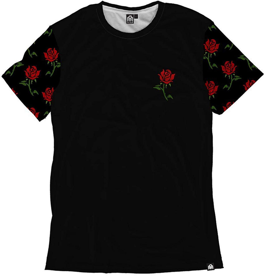 Men's Casual Short Sleeve Vibrant Tee Shirts Roses
