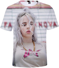 Women 3D Printed T Shirt Casual Tees for Music Fans White 02