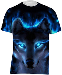 Men's Personality 3D Printed T Shirt,Dinosaur,Piranha,Dog,Elephant,Printing Short Sleeve Fashion Tee Dog Color