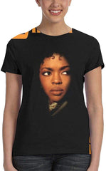 NancyA Womens Lauryn Hill The Score Design 3D Printed Short Sleeve T Shirts Black Nature