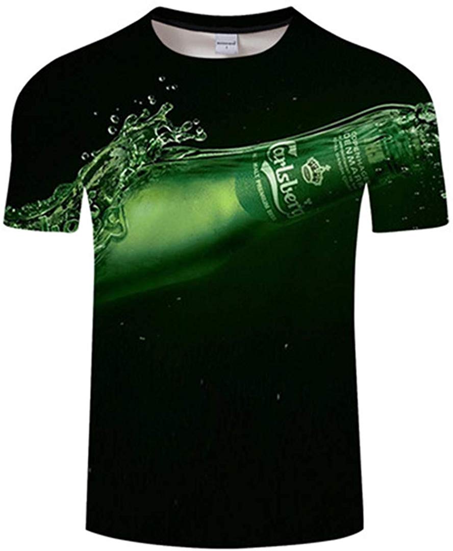 Summer Men's Clothing O Neck Clock Jacket Beer Short Sleeved 3D T Shirt Large Size 5XL Txkh3077