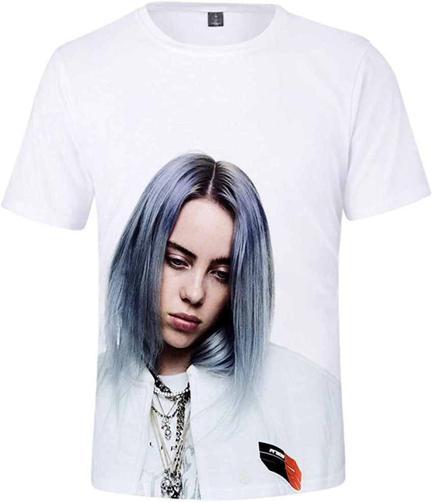 Women 3D Printed T Shirt Casual Tees for Music Fans White 03