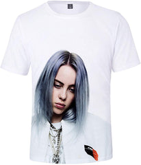 Women 3D Printed T Shirt Casual Tees for Music Fans White 03