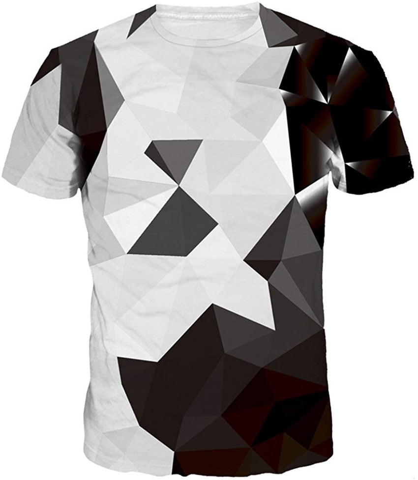 Unisex Men 3D Printed Casual Summer Short Sleeve T Shirts Tees Crystal