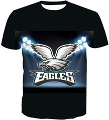Men's Short Sleeve 3D Digital Print Philadelphia Eagle Football Team Summer T Shirts Nature