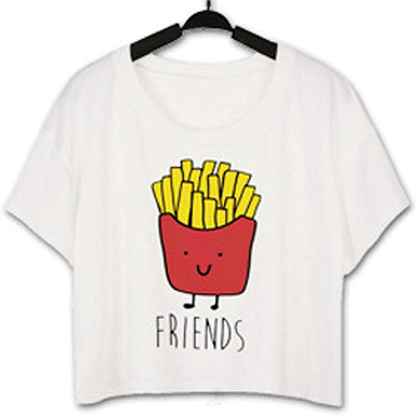 Women's Summer 3D Digital Printed Baggy Bat Casual T Shirt Fries