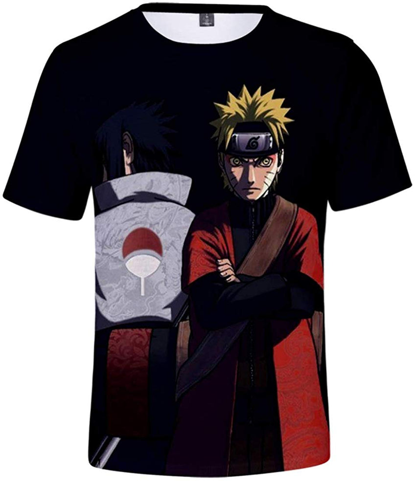 Unisex Novelty Tee Tops 3D Printed with The Japanese Anime Naruto T Shirts for Men Women Sasuke&naruto