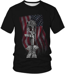 Men's T shirt Casual Tee 3D Unisex Digital Print Graphic Short Sleeves Gun 1