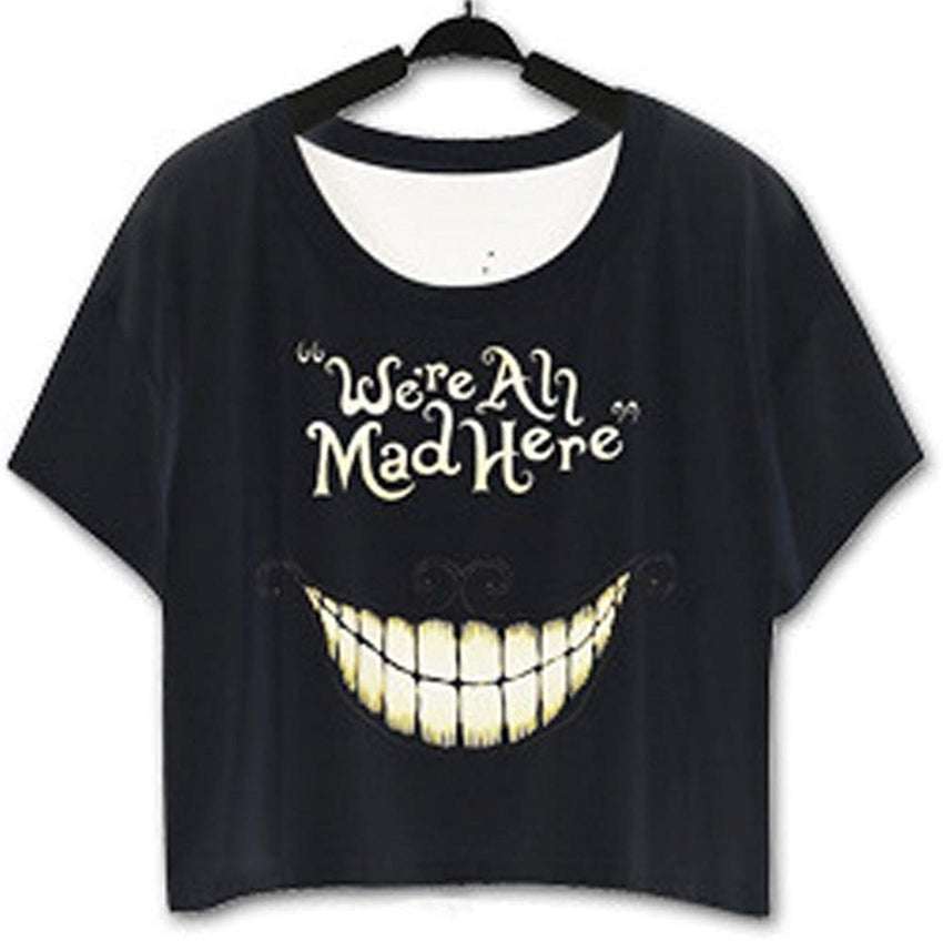 Women's Summer 3D Digital Printed Baggy Bat Casual T Shirt Mouth2