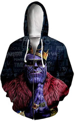 3D Unisex 3D Printed Spiderman Venom Villain Skull T shirt Funny Thanos Zip