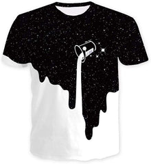 Fashion Mens 3D Digital Printed Design Pattern T Shirts Top Tees Milk