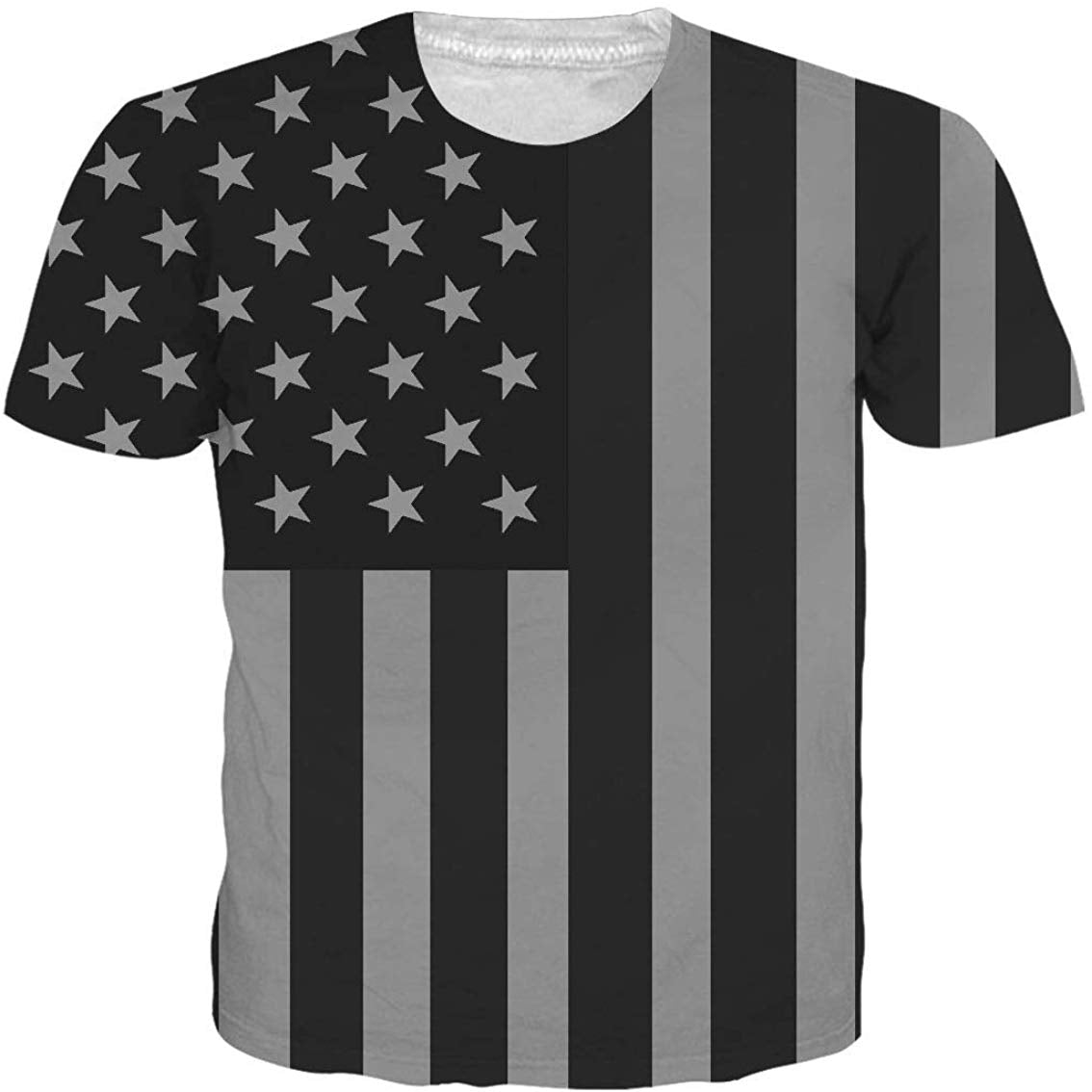 Unisex Short Sleeve T Shirts 3D Novelty Print Casual Funny Graphic Tees S 3XL Flag