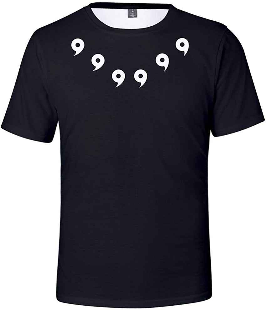Men's Novelty Tee Tops 3D Printed Cosplay Costumes with The Japanese Anime Naruto T Shirts Comma B 2098