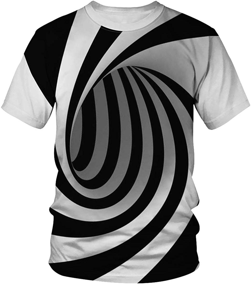 Unisex T Shirt 3D Pattern Print Novelty Short Sleeve Sports Fitness Summer Tee Vortex b