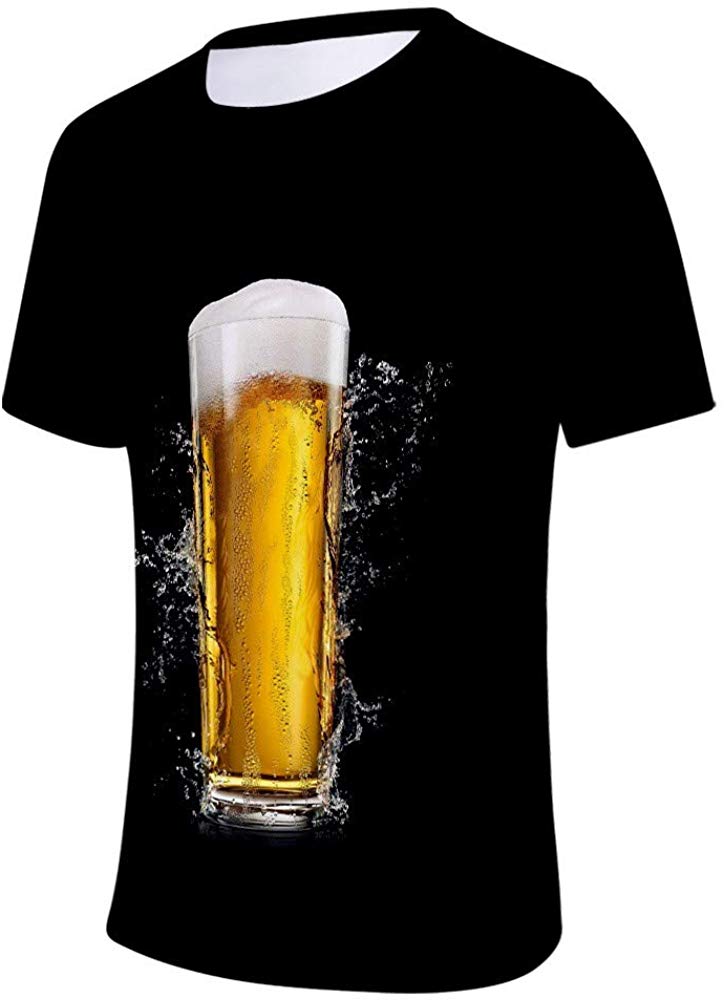 OrchidAmor 2019 Unisex Men's Womens Graphic 3D Galaxy Flood Printed Short Sleeved T Shirt Top Blouse Tees Black