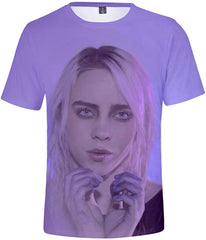 Women 3D Printed T Shirt Casual Tees for Music Fans Purple 01