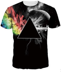 Sanatty Unisex Womens Mens Summer T Shirts Graphic 3D Galaxy T Shirts Tops Couple Tees Traingle
