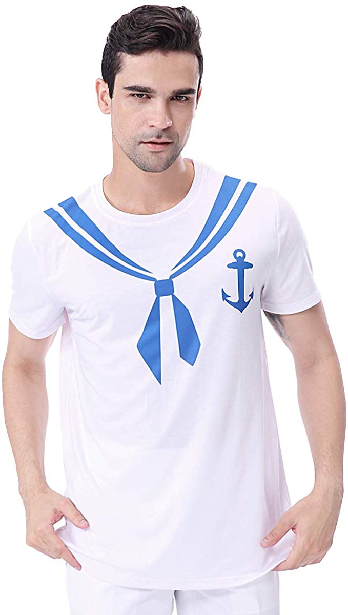 Men's Sailor 3D Printed T Shirts White
