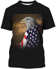 Unisex 3D Print Short Sleeve T Shirt Fashion Couple Tees Usa Flag Eagle