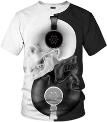 Unisex Men Women Realistic 3D Digital Print Couples Short Sleeve T Shirts Casual Tees LYT041 Lyt043 black
