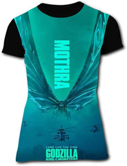 Women's Flying Mo thra 3D Print Classic Short Sleeve T Shirt Black