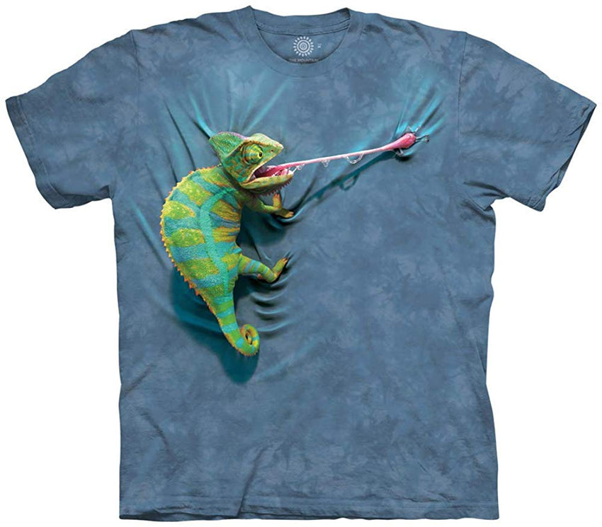 Climbing Chameleon T shirt Blue