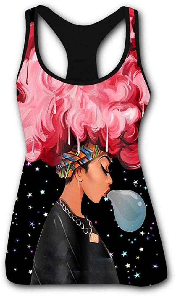 Women's T Shirts Black History Month Afro Word Art Natural Hair Styles 3D Print Casual Tops for Women Tees 6black