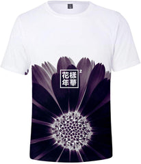 Women's Novelty T Shirts Kpop BTS Tee Tops Bangtan Boys 3D Printed Shirts J Hope RM Jimin V Jung Kook Flower