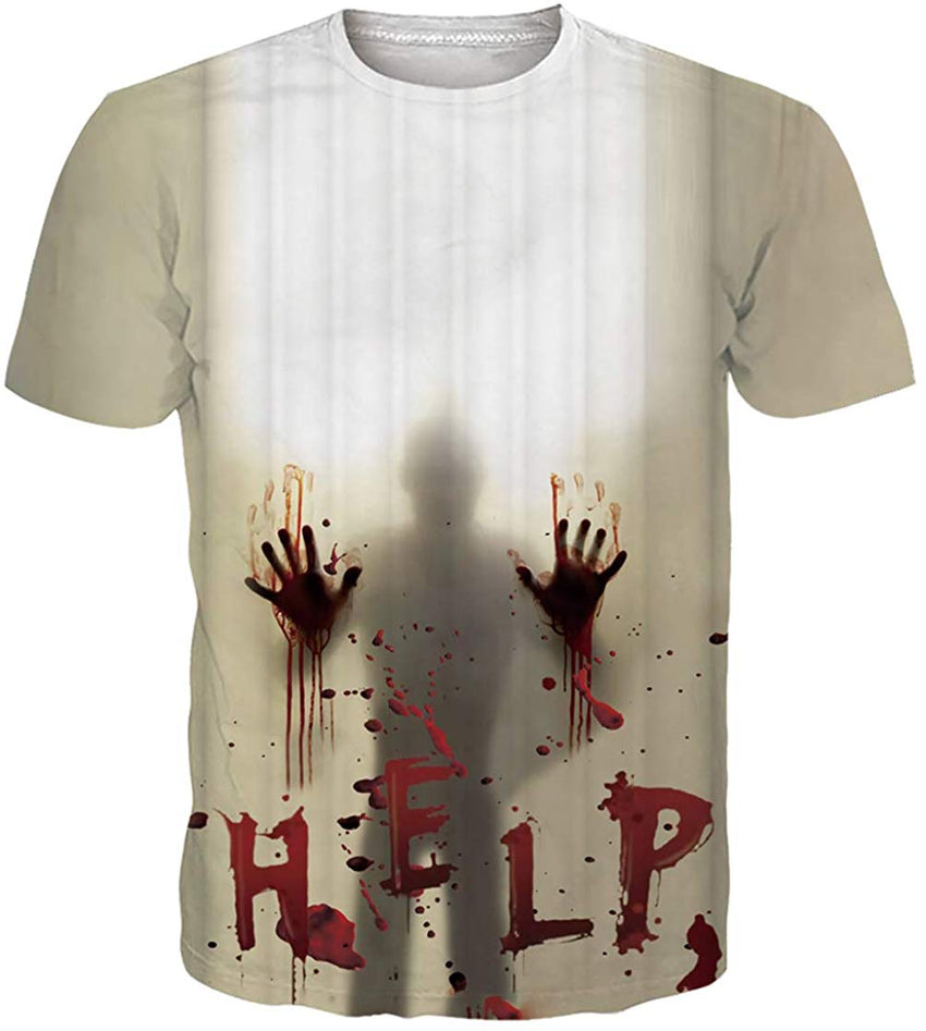 Unisex Short Sleeve T Shirts 3D Novelty Print Casual Funny Graphic Tees S 3XL A3 Halloween help