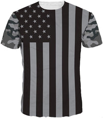 Unisex Men 3D Printed Casual Summer Short Sleeve T Shirts Tees Flag