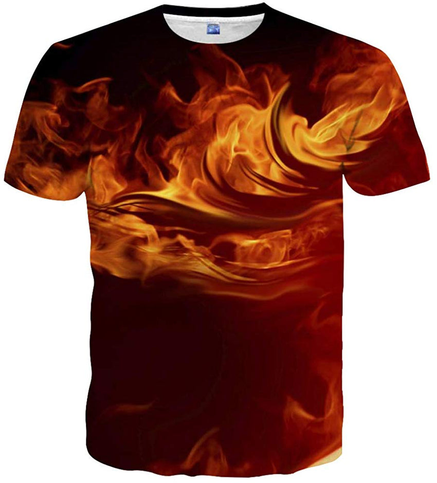 Unisex Casual 3D Print Short Sleeve T Shirt Tees Yellow47