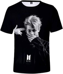 Women's Novelty T Shirts Kpop BTS Tee Tops Bangtan Boys 3D Printed Shirts J Hope RM Jimin V Jung Kook Gun