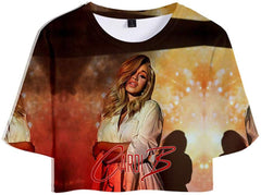 Female Rapper Cardi B 3D Casual Exposed Navel Kawaii T Shirt for Womens Crop Tops J