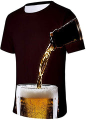 OrchidAmor 2019 Unisex Men's Womens Graphic 3D Galaxy Flood Printed Short Sleeved T Shirt Top Blouse Tees Coffee