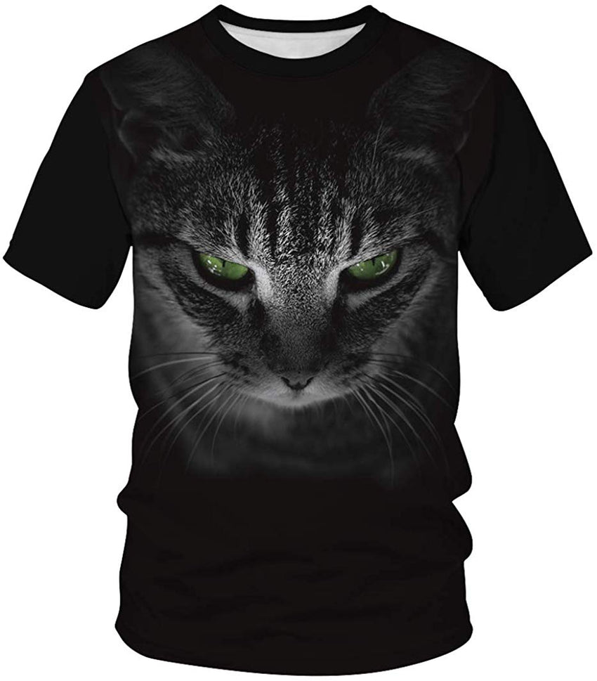 Unisex Men Women Stylish 3D Printed Graphic Short Sleeve T Shirts Tops Cat 2