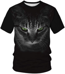 Unisex Men Women Stylish 3D Printed Graphic Short Sleeve T Shirts Tops Cat 2