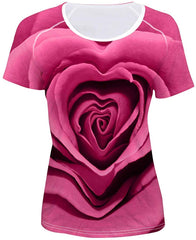 Women' Girl's T Shirt with Animl Cat Dog Print Pink