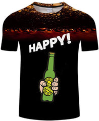 Summer Men's Clothing O Neck Clock Jacket Beer Short Sleeved 3D T Shirt Large Size 5XL Txkh3044