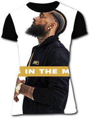 Racks in The Midd le Rip Nip sey Women's T Shirt Graphic 3D Printed Short Sleeve Fashion T Shirt Tops Tees for Girls Black