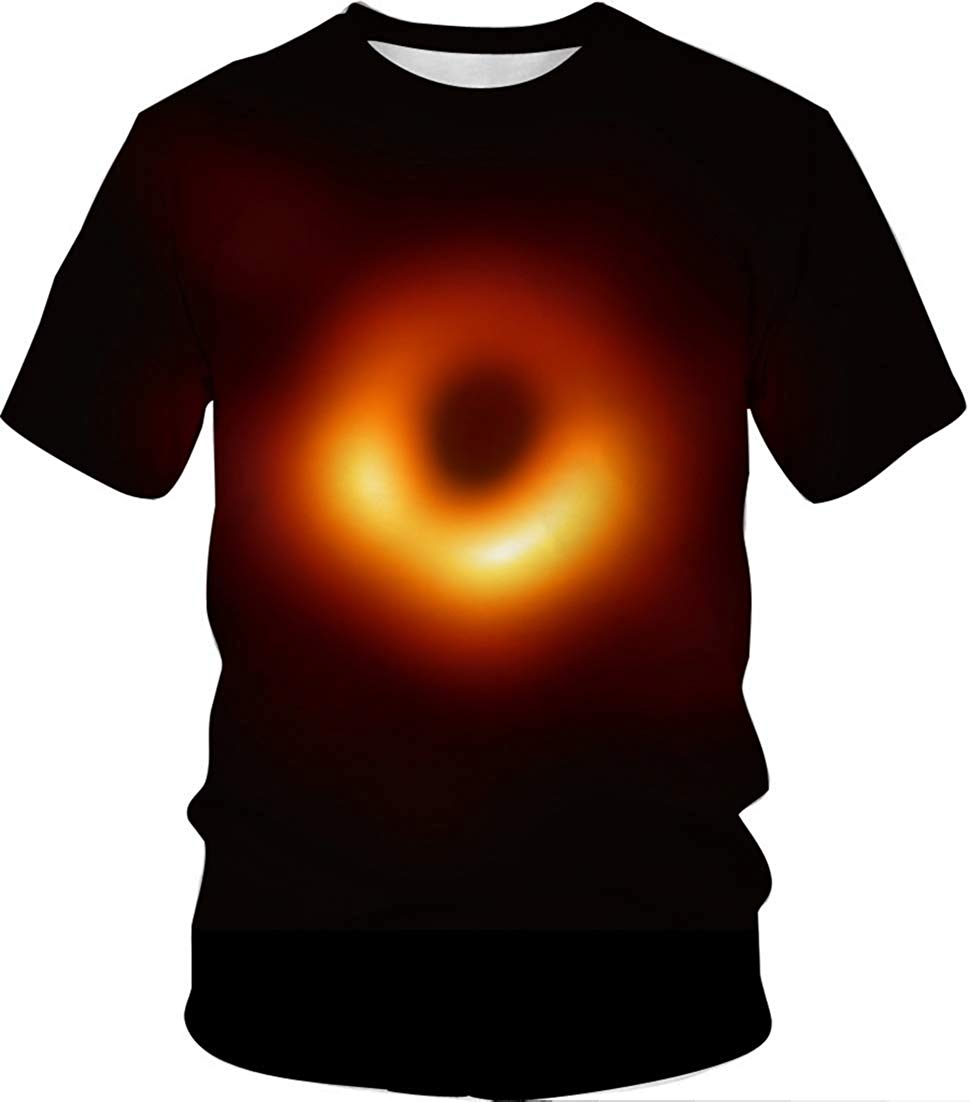 Unisex Men 3D Printed Casual Summer Short Sleeve T Shirts Tees Black Hole