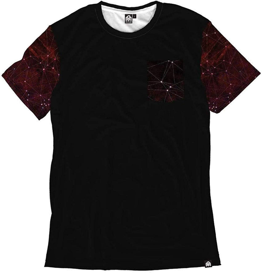 Men's Casual Short Sleeve Vibrant Tee Shirts Zodiac Red Pocket