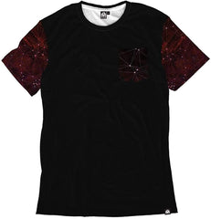Men's Casual Short Sleeve Vibrant Tee Shirts Zodiac Red Pocket