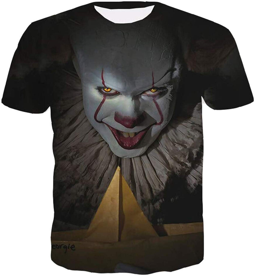 Men's T Shirt Short Sleeve 3D Print Clown Shirts Funny Style2